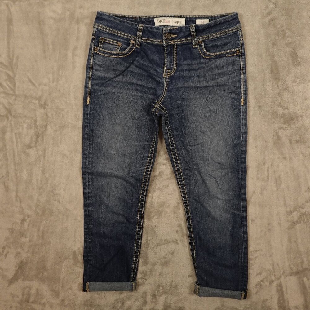 Buckle BKE jeans Harper mid rise slim ankle women's 30 blue denim